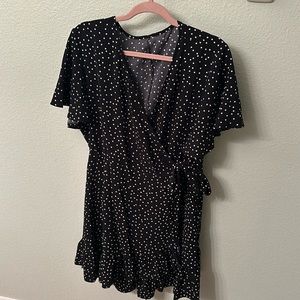 Black polka dot dress